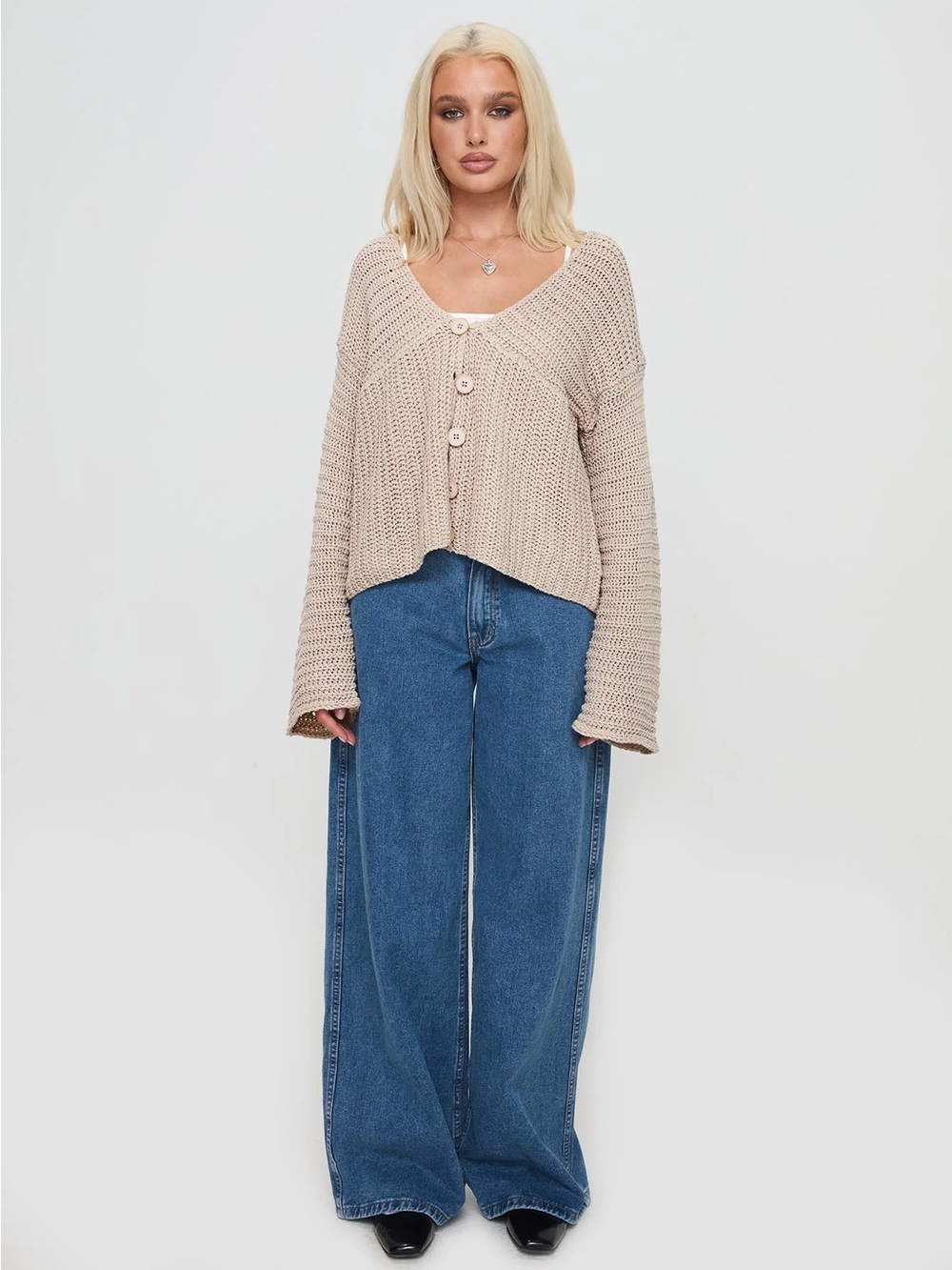 Princess Polly Maela Knit Cardigan Mocha - Picture 2 of 10